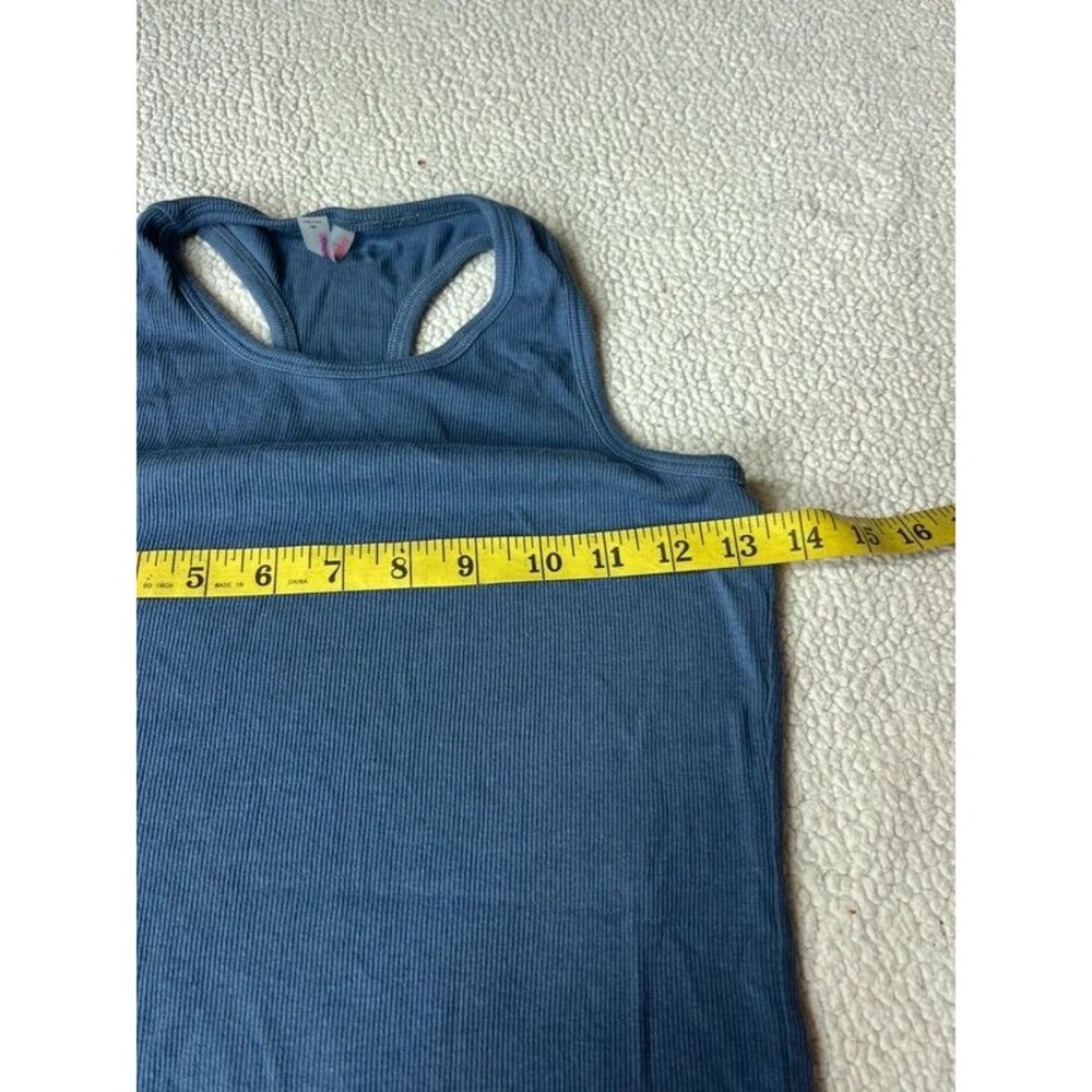 Commando Blue Ribbed Racerback Tank Top Womens Medium - Picture 5 of 6